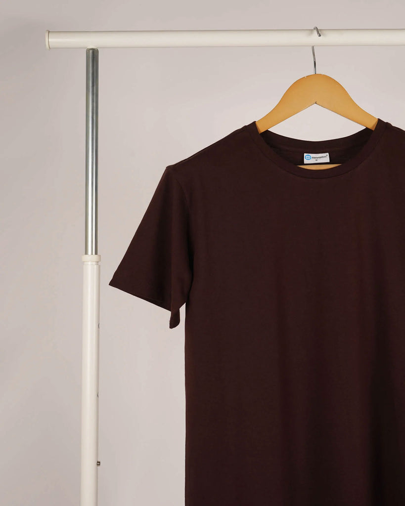 Melangebox Half Sleeves Crew Neck: Chocolate