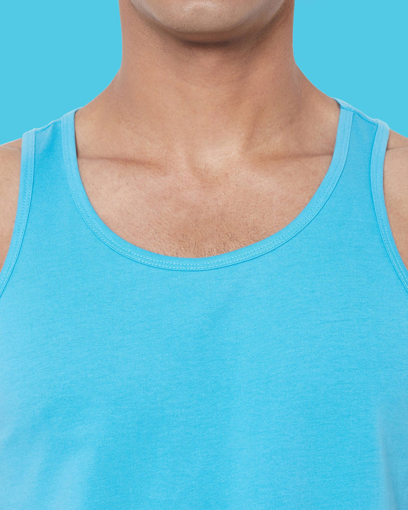 Melangebox Tank Top: Turquoise Blue