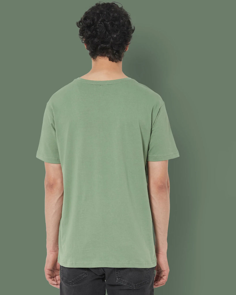 Melangebox V Neck Half Sleeves: Sage Green