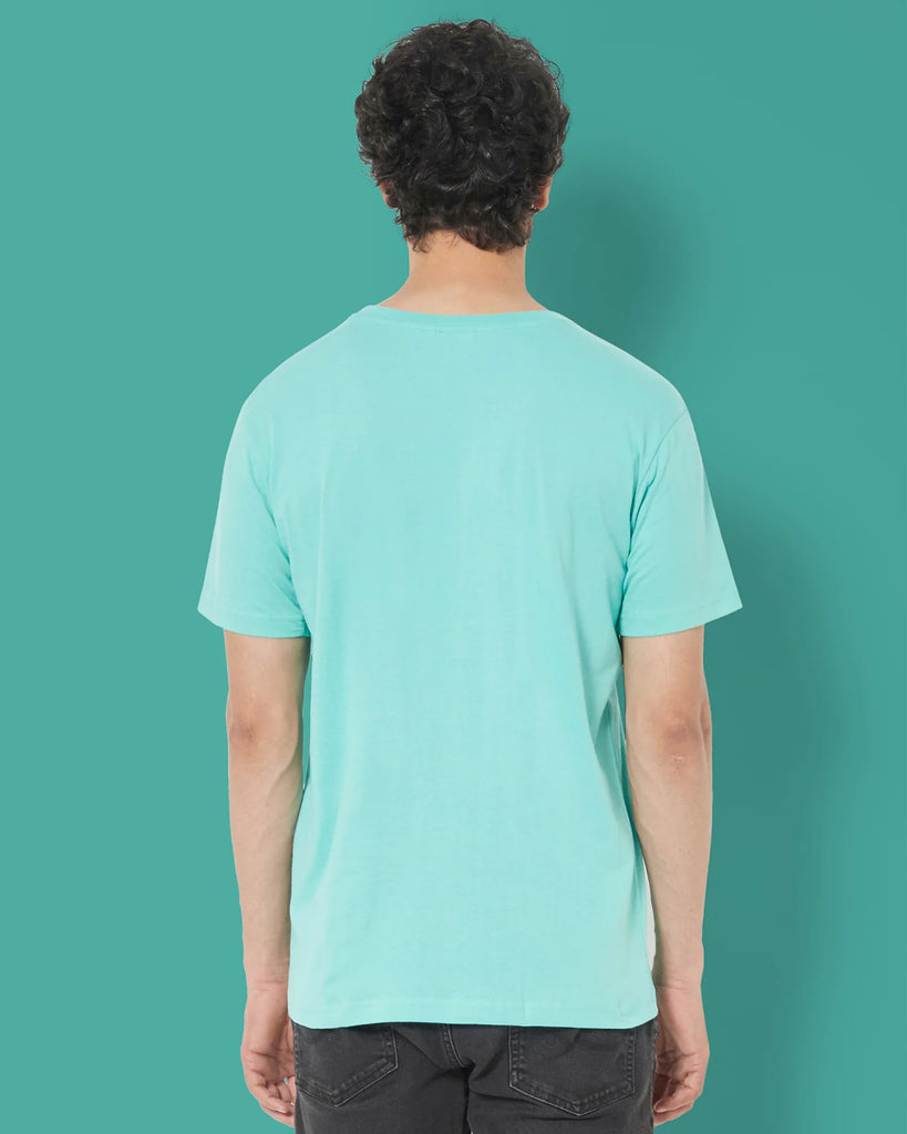 Melangebox Half Sleeves Crew Neck: Robin Egg Blue