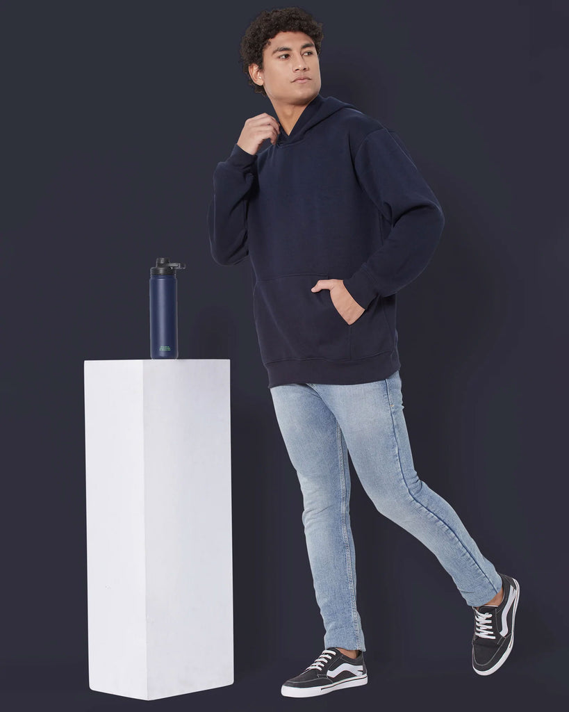 Melangebox Airjet Hoodie: Navy Blue