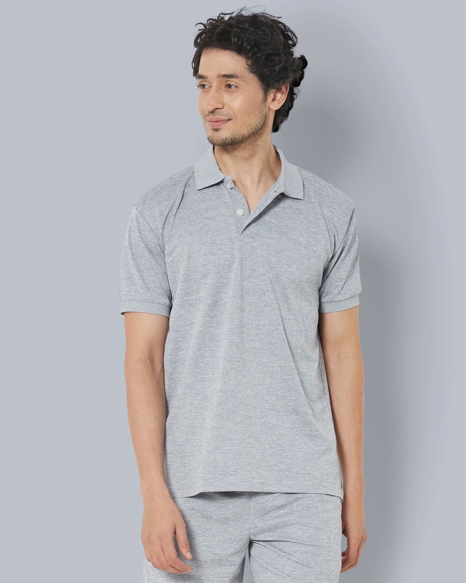 Buy Polo Tee : Steel Grey Melange Online - Melangebox – Melangebox India