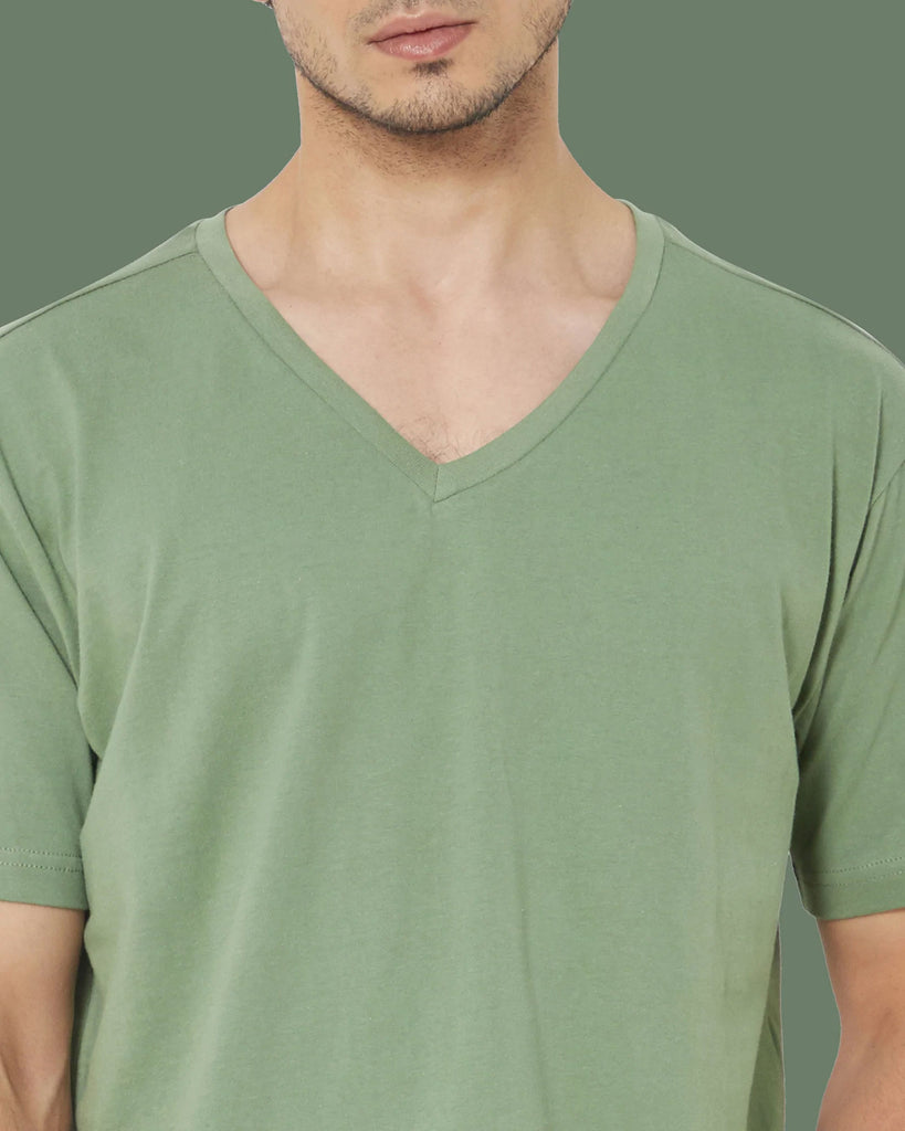 V Neck Half Sleeves: Sage Green