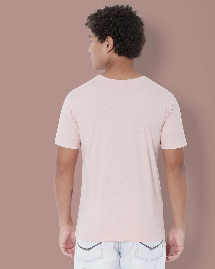 Melangebox Half Sleeves Crew Neck: Rose Melange