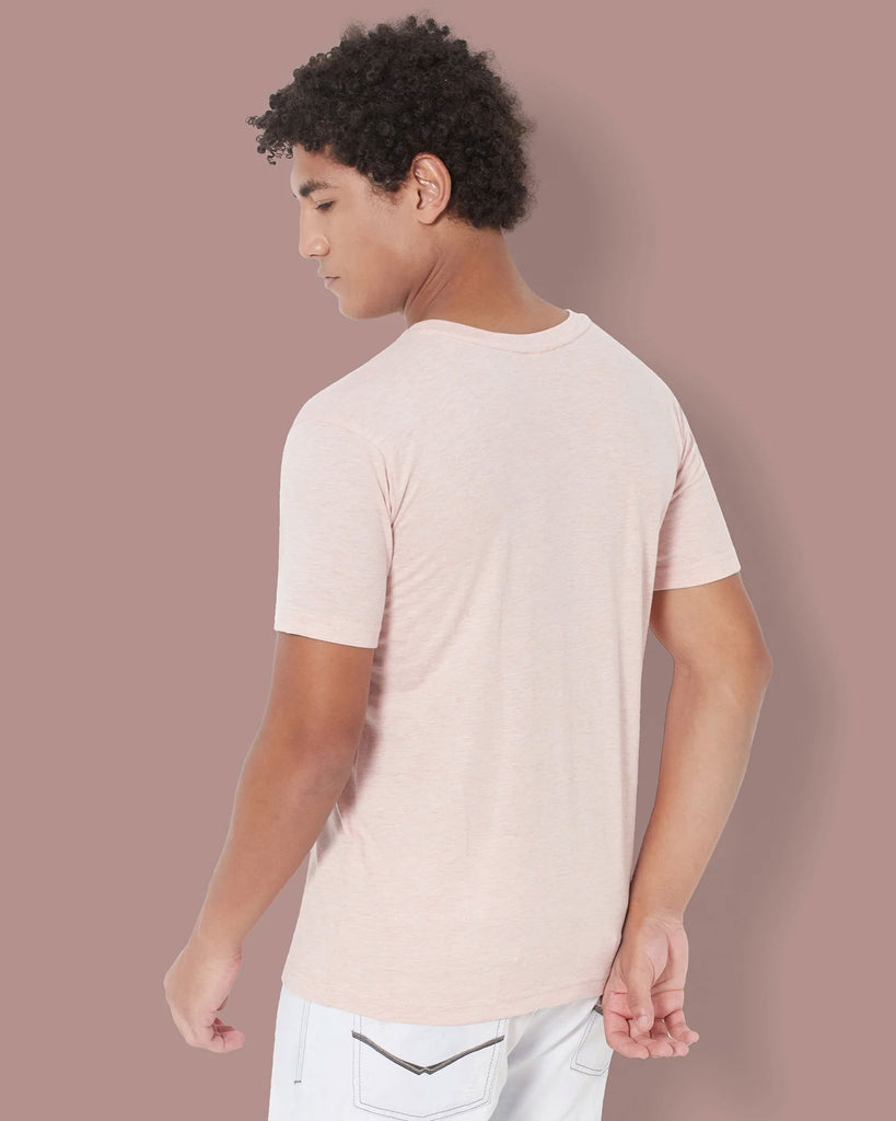 Melangebox Half Sleeves Crew Neck: Rose Melange