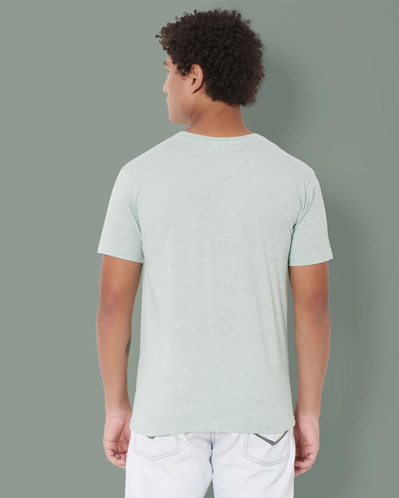 Melangebox Half Sleeves Crew Neck: Celadon Melange