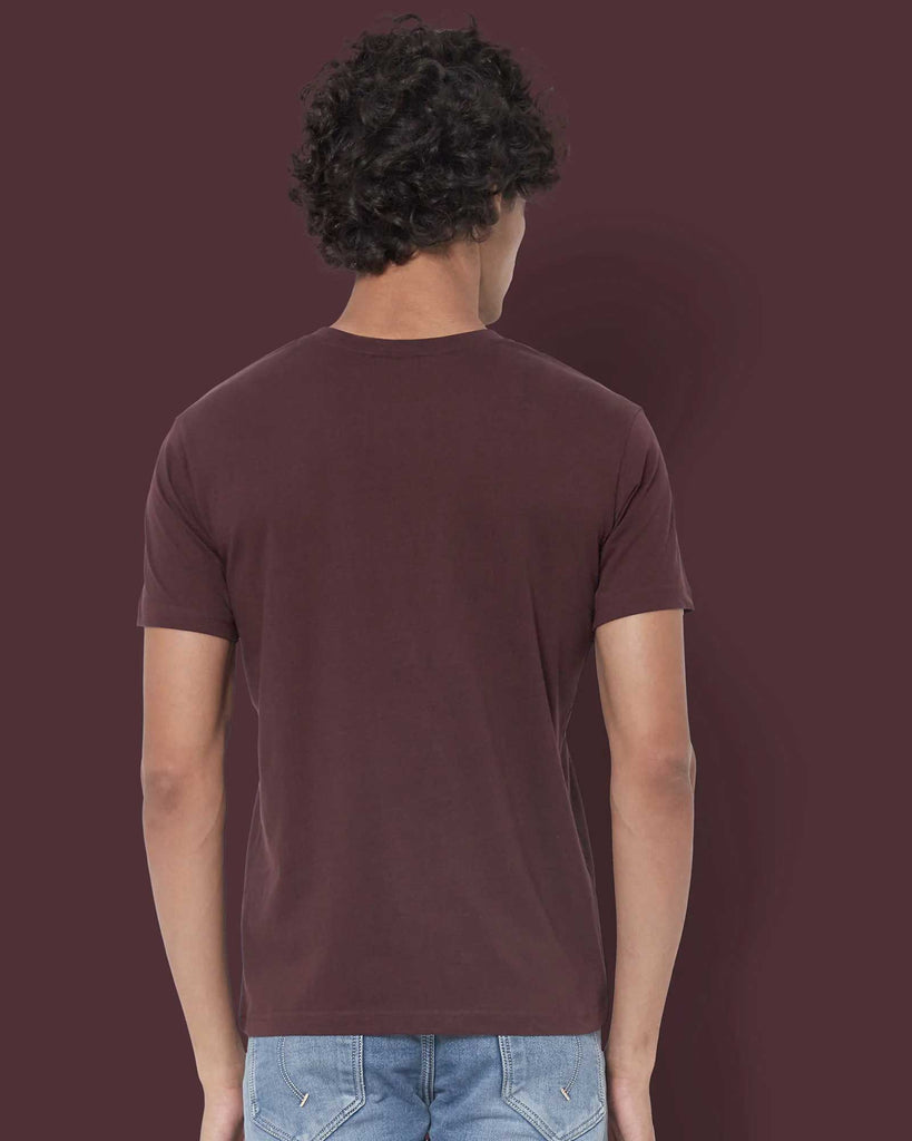 Melangebox Half Sleeves Henley: Chocolate