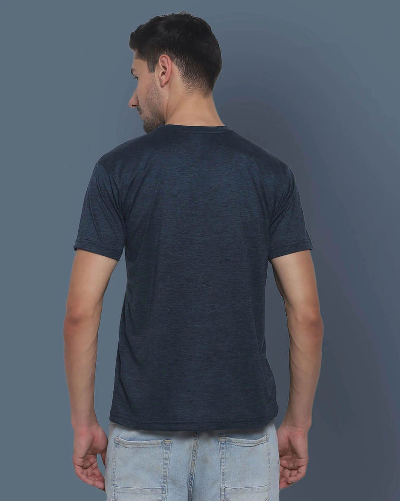 Melangebox Half Sleeves Crew Neck: Granite Melange