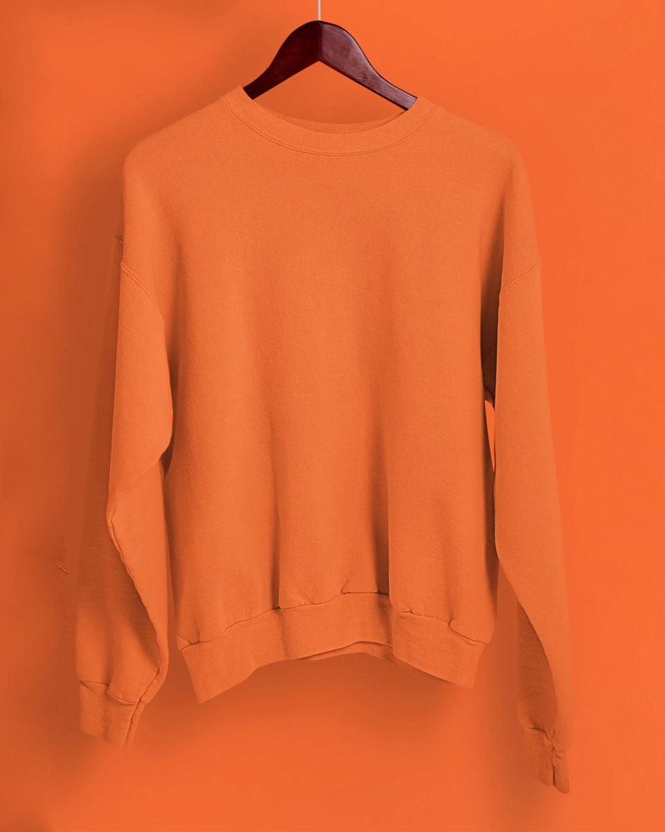 Buy Drop Shoulder Sweatshirt Orange Online Melangebox Melangebox India