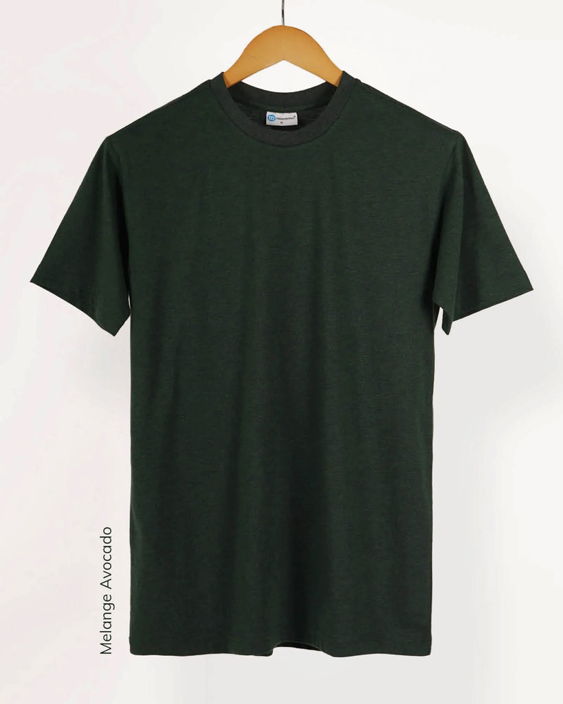 Melangebox Half Sleeves Crew Neck: Melange Avocado