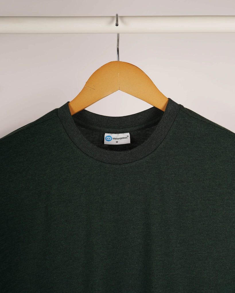 Melangebox Half Sleeves Crew Neck: Melange Avocado