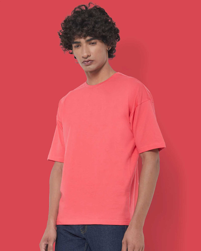 Melangebox Dropshoulder Crew Neck: Vermillion