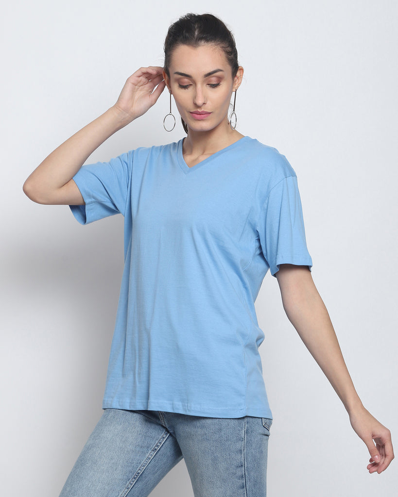 My Man's V Neck: The Cyan Blue