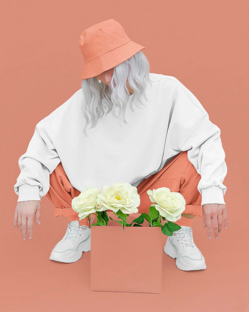My Man's Drop Shoulder Sweatshirt: The White