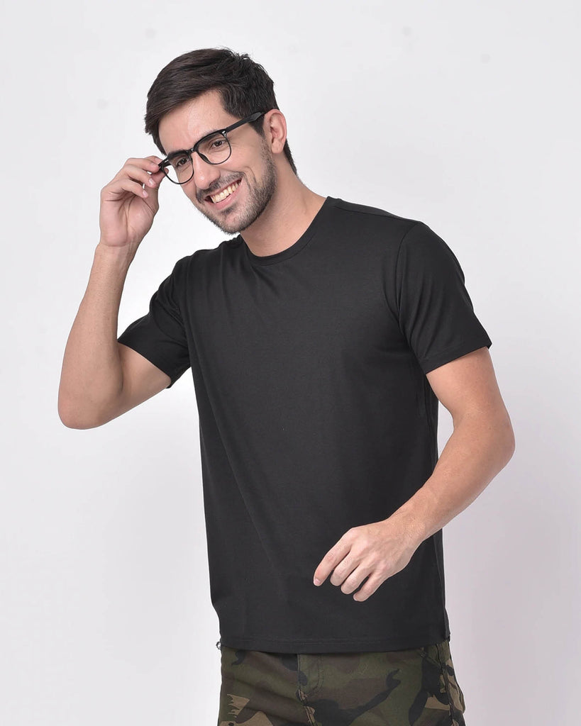 SupimaÂ® Modal Crew Tee: Black