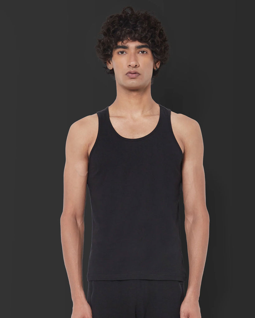 Melangebox Tank Top: Black