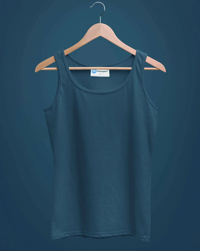 Melangebox Tank Top: Teal Blue