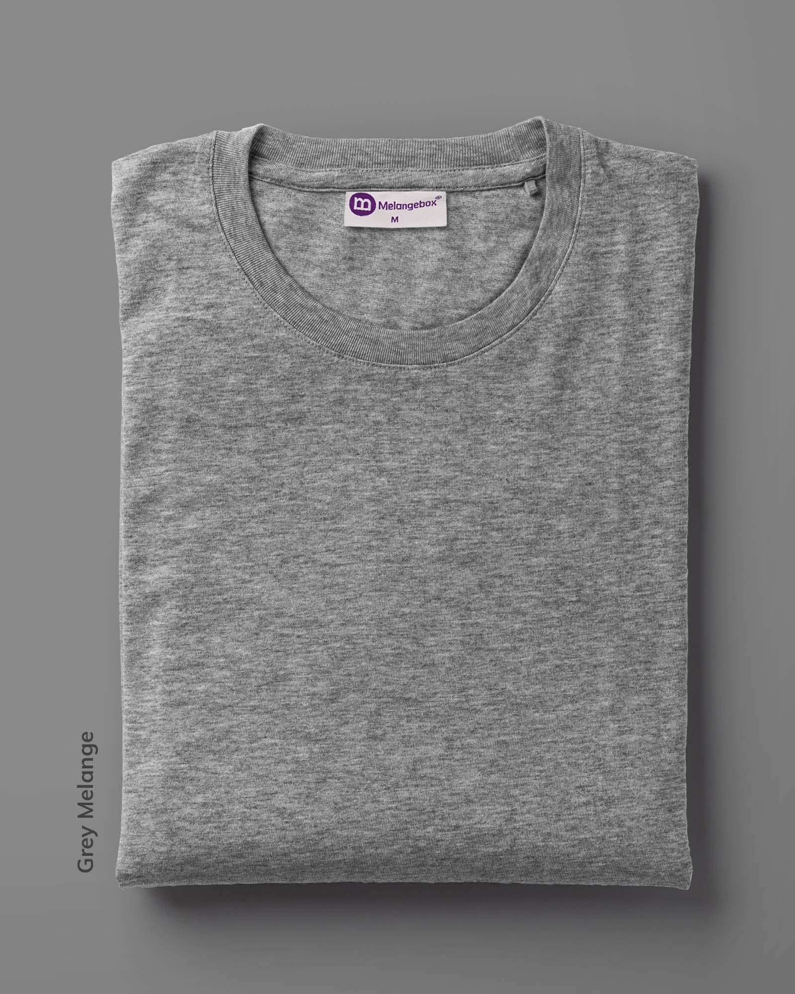 Buy Half Sleeves Crew Neck T Shirts: Grey Melange Online