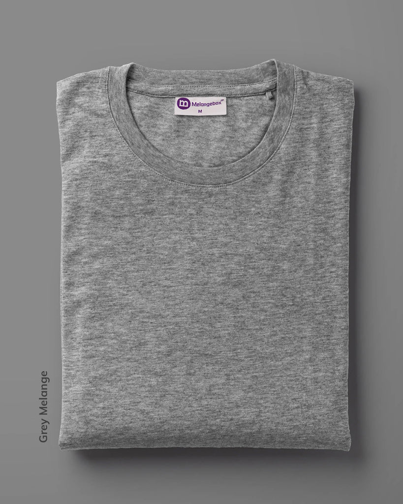 Melangebox Half Sleeves Crew Neck: Grey Melange