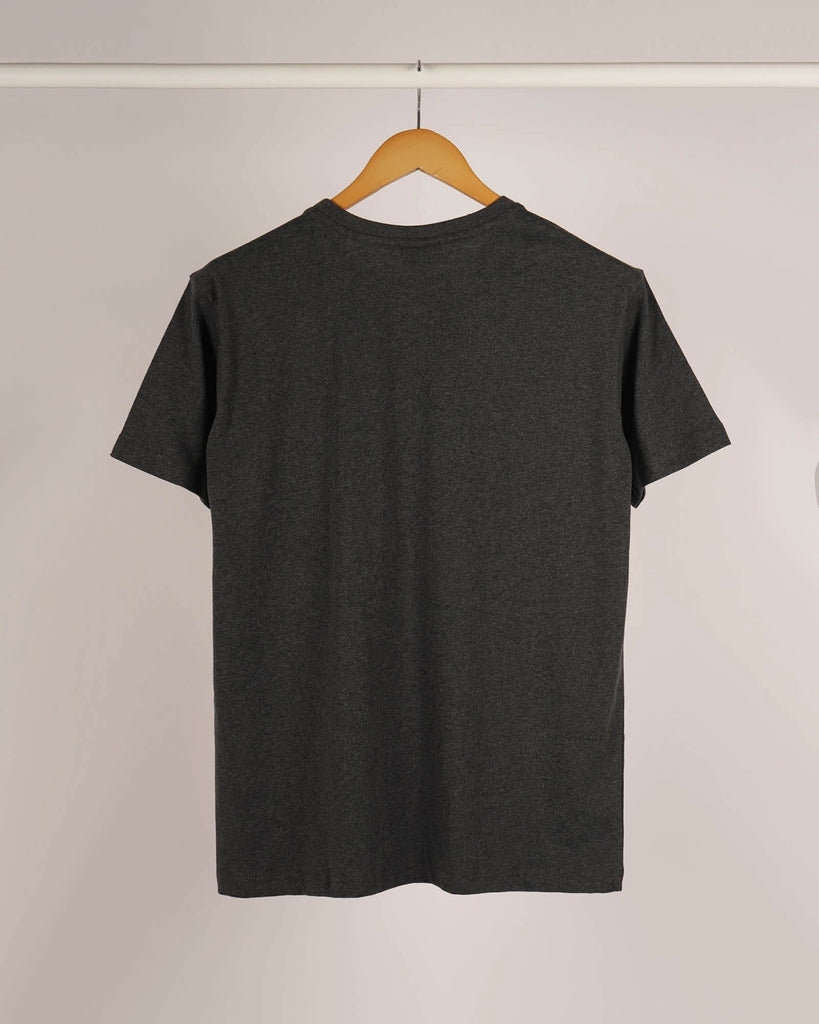 Melangebox Half Sleeves Crew Neck: DimGrey Melange