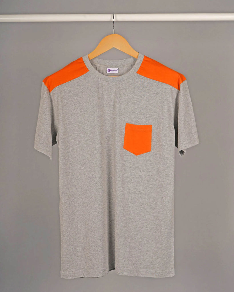 Melangebox Shoulder Panel: Grey & Orange