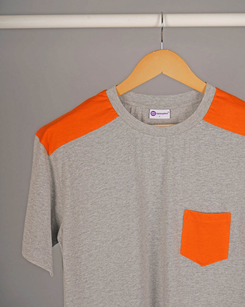 Melangebox Shoulder Panel: Grey & Orange