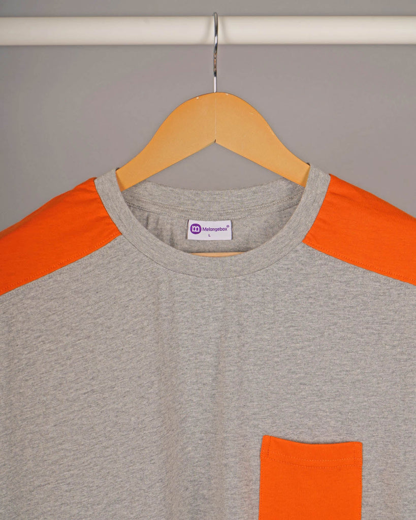 Melangebox Shoulder Panel: Grey & Orange