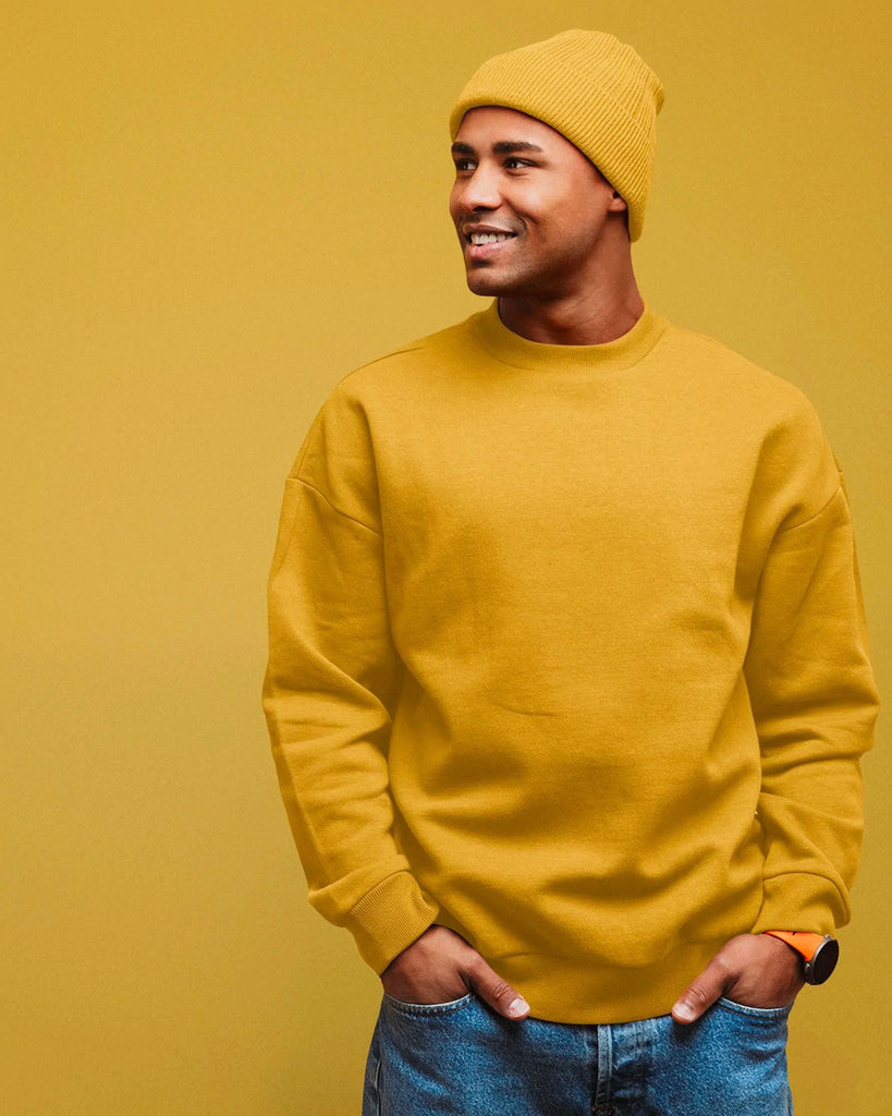 Drop Shoulder Sweatshirt: Mustard