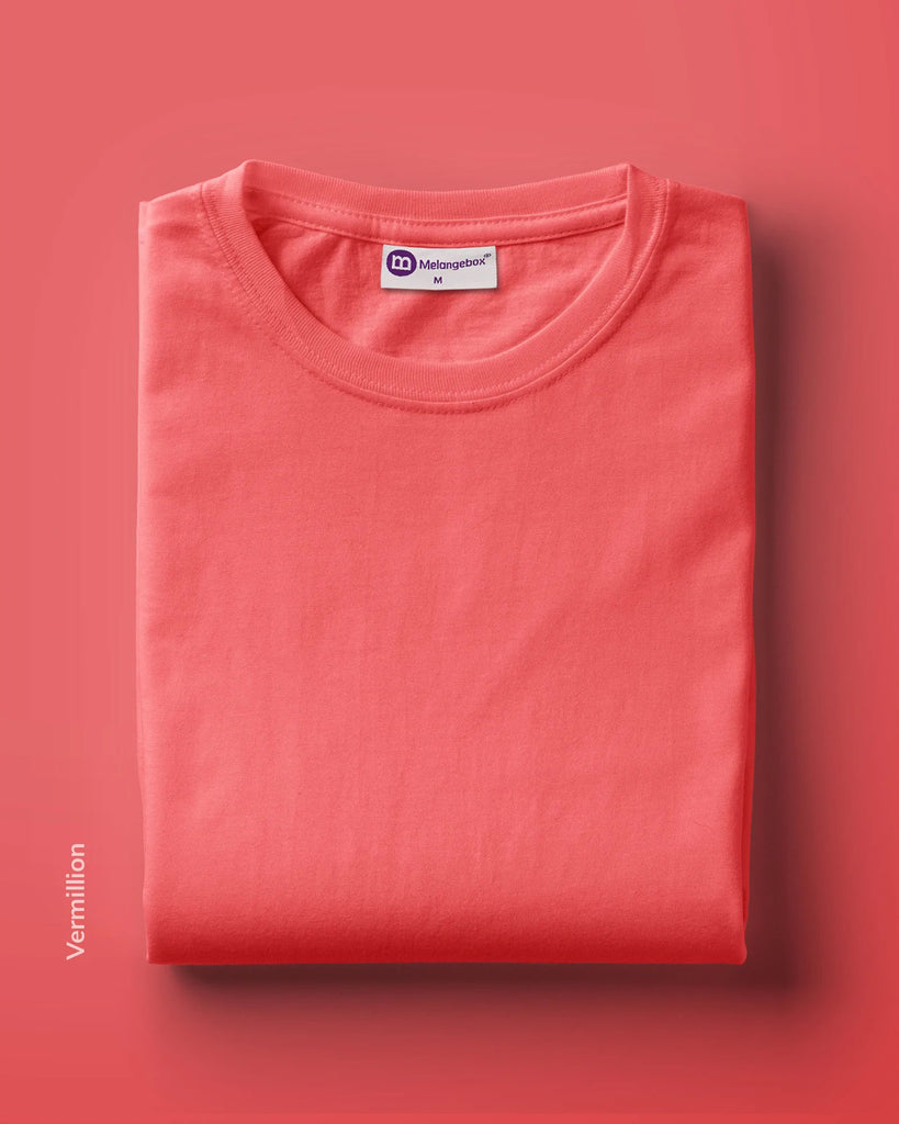 Melangebox Full Sleeves Crew Neck: Vermillion