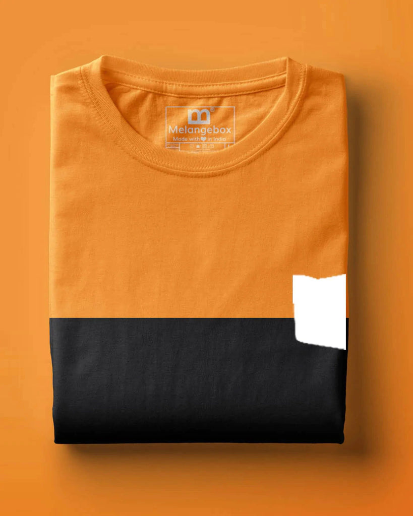 Melangebox Half Sleeves Crew Neck: St. George Ribbon Panel