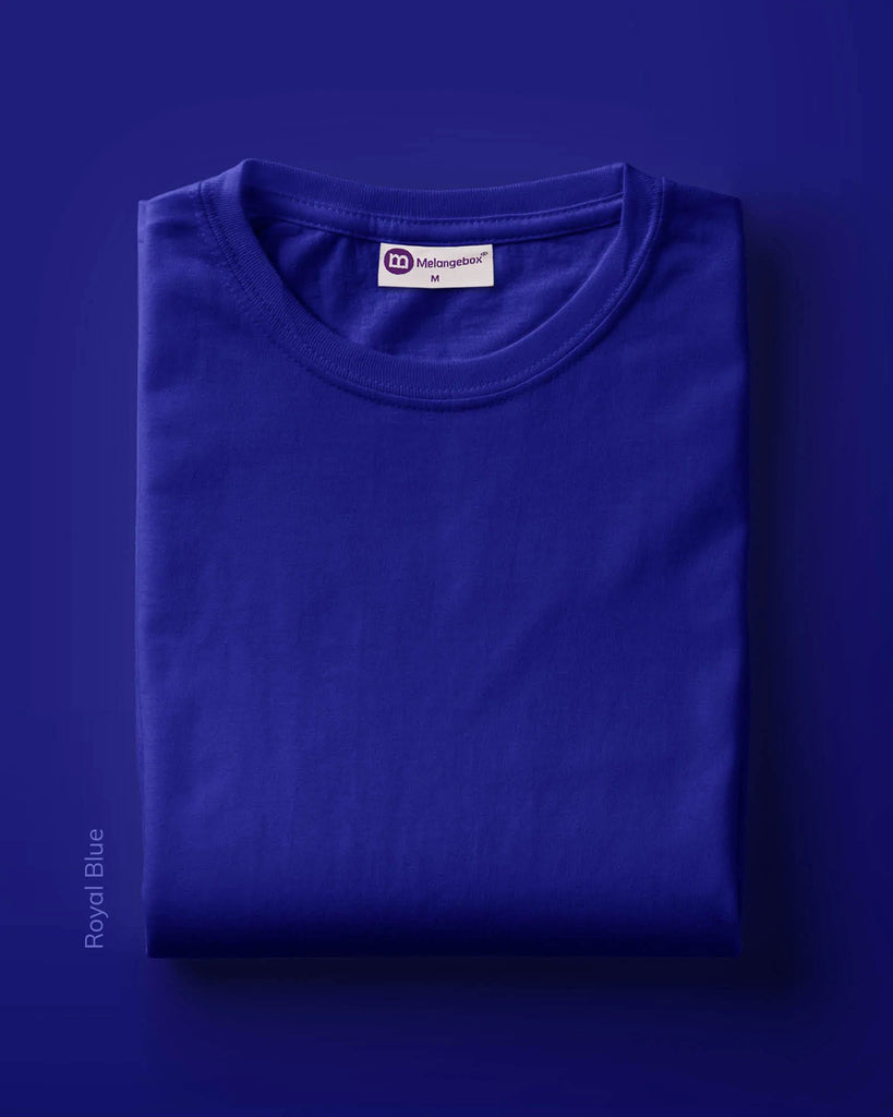 Melangebox Half Sleeves Crew Neck: Royal Blue