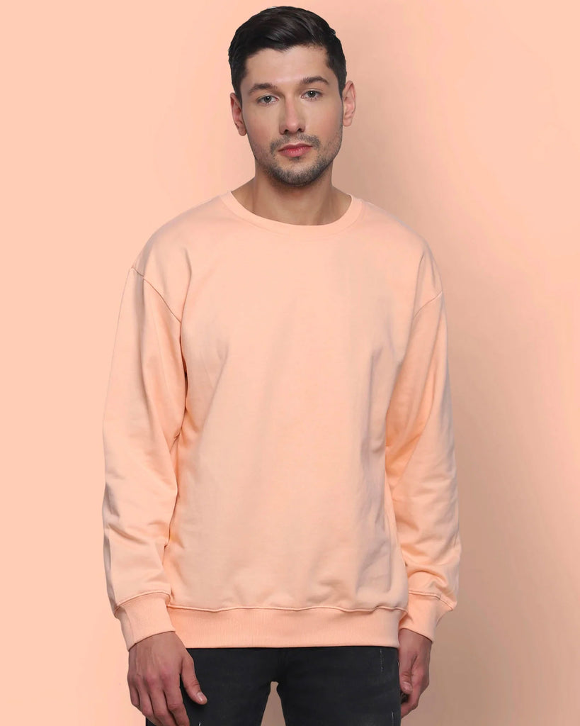 Melangebox Drop Shoulder Sweatshirt: Peach