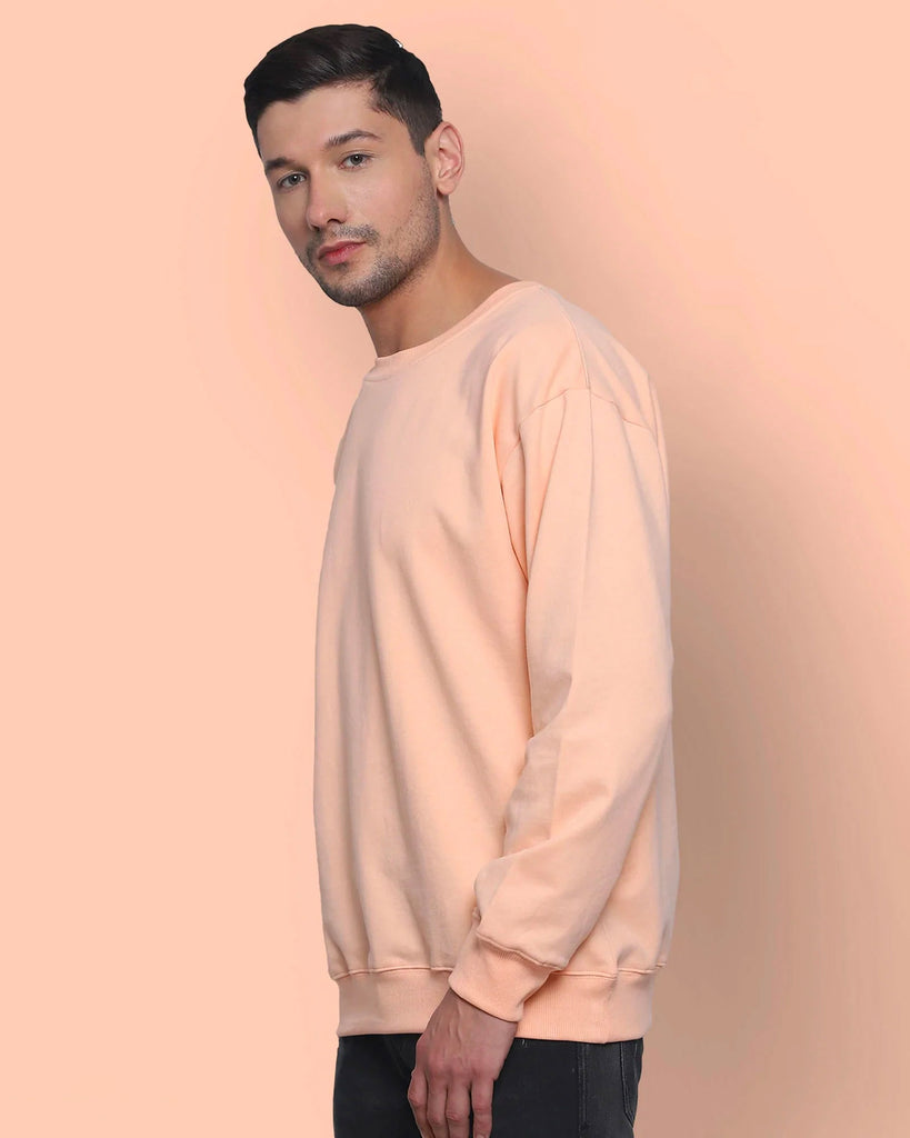 Melangebox Drop Shoulder Sweatshirt: Peach