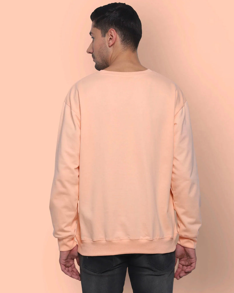 Melangebox Drop Shoulder Sweatshirt: Peach