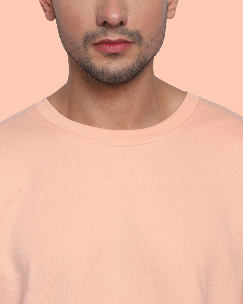 Melangebox Drop Shoulder Sweatshirt: Peach