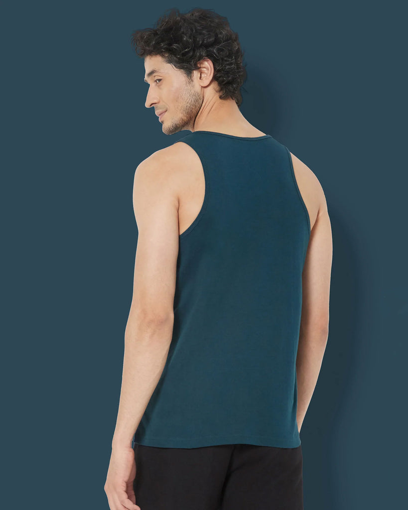 Melangebox Tank Top: Teal Blue