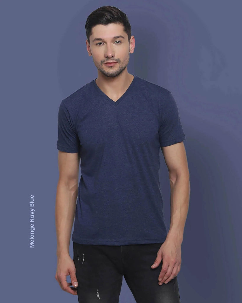 Melangebox Solid Pack Of 12: V Neck Half Sleeves