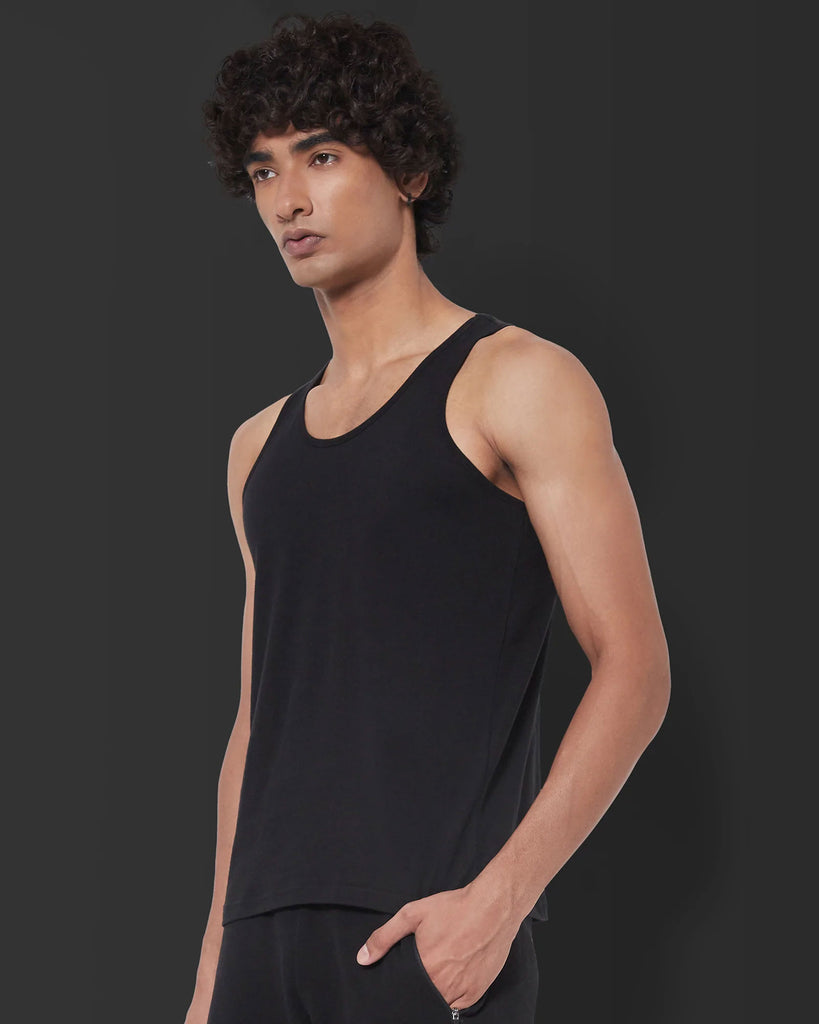 Melangebox Tank Top: Black