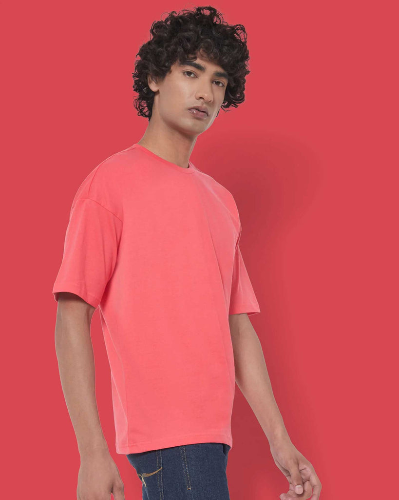 Melangebox Dropshoulder Crew Neck: Vermillion