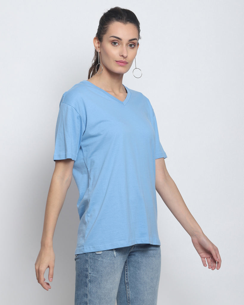 My Man's V Neck: The Cyan Blue