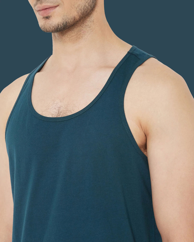 Melangebox Tank Top: Teal Blue