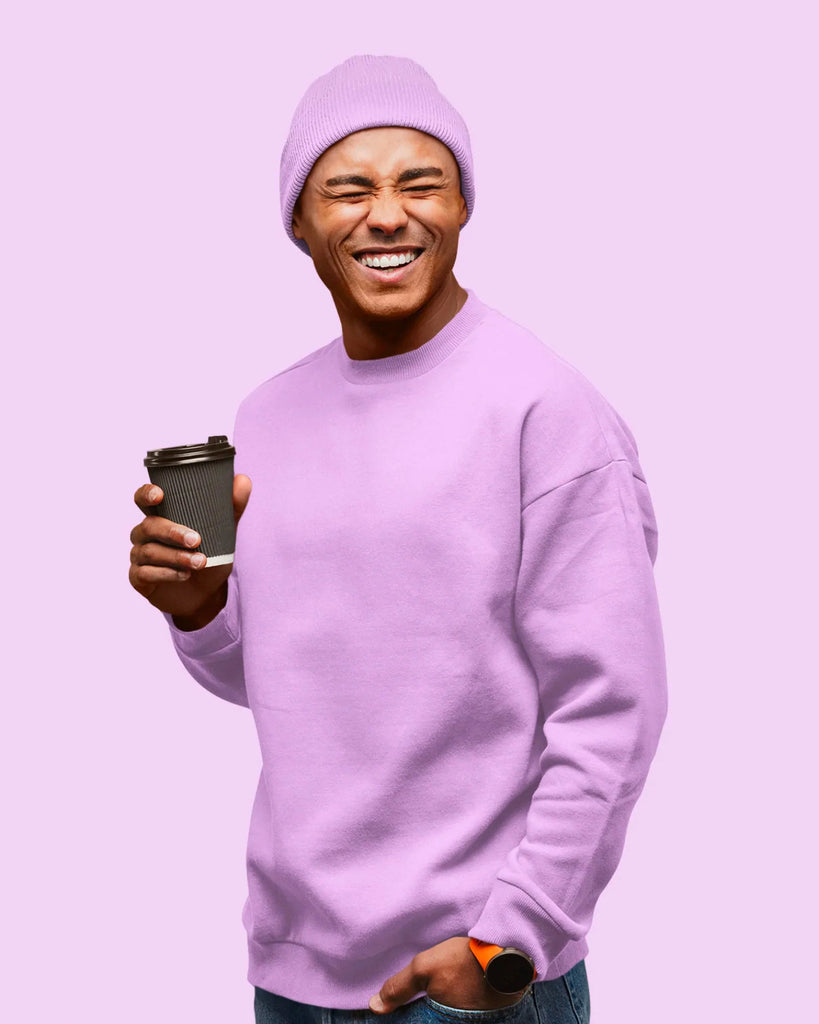 Melangebox Drop Shoulder Sweatshirt: Mauve Purple