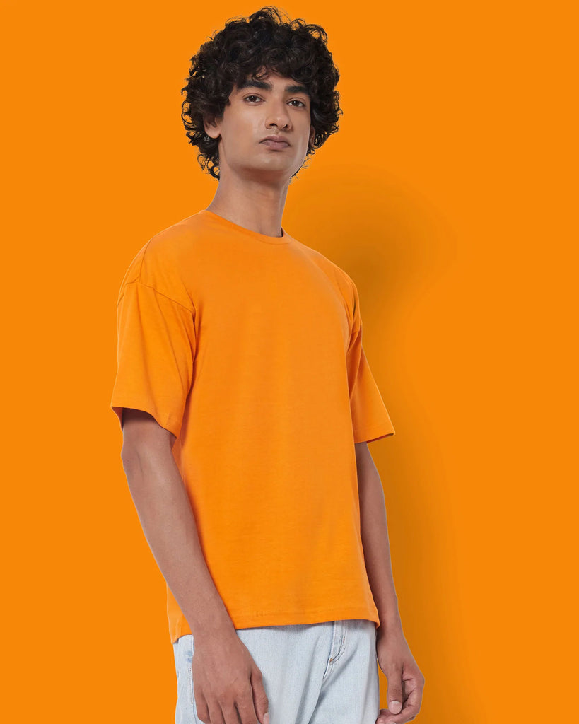 Melangebox Dropshoulder Crew Neck: Orange