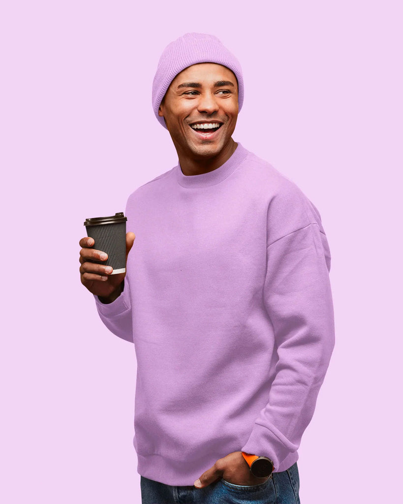 Melangebox Drop Shoulder Sweatshirt: Mauve Purple