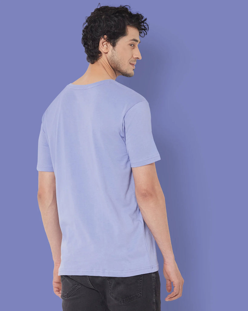 Melangebox V Neck Half Sleeves: Periwinkle