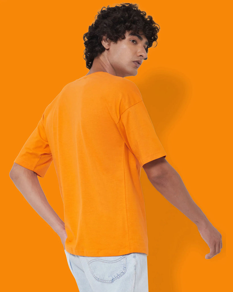 Melangebox Dropshoulder Crew Neck: Orange