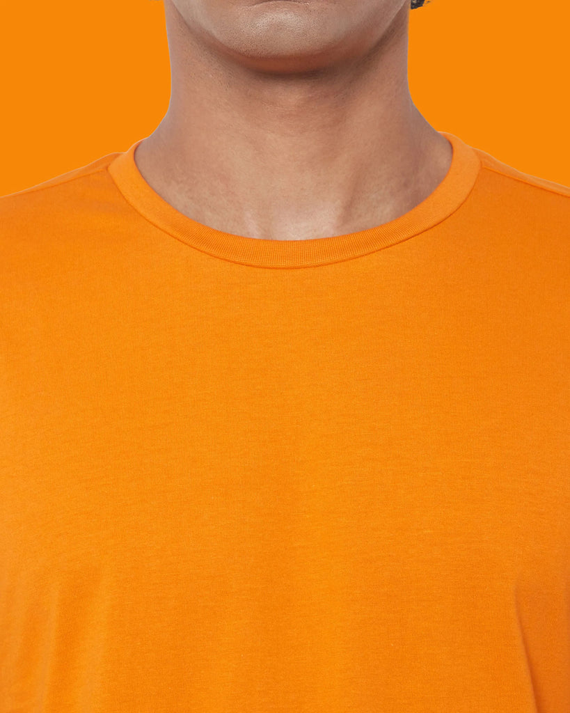 Melangebox Dropshoulder Crew Neck: Orange