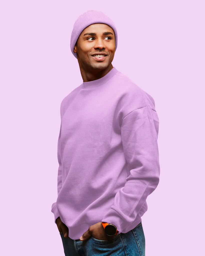 Melangebox Drop Shoulder Sweatshirt: Mauve Purple