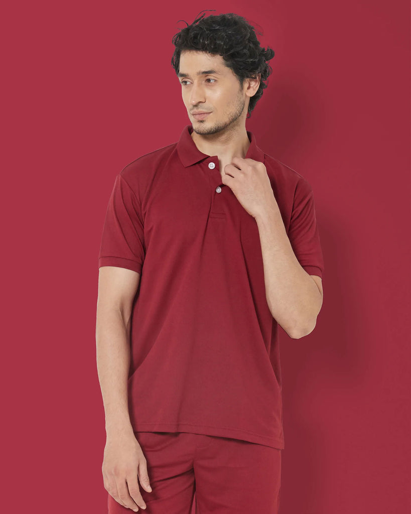 Melangebox Active Polo : Maroon Berry