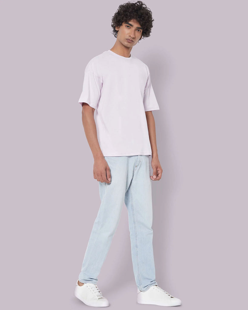 Melangebox Dropshoulder Crew Neck: Lilac